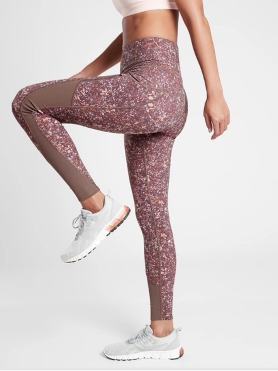 Athleta Pants - Athleta Rainier Printed Mesh Tights
